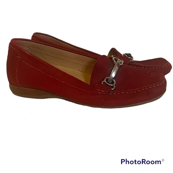 Geox Shoes Geox Red Flat Shoes Poshmark